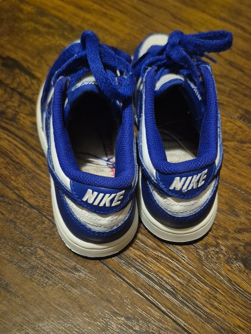 Nike Kids Royal Blue Dunks and White Low-Top Sneakers